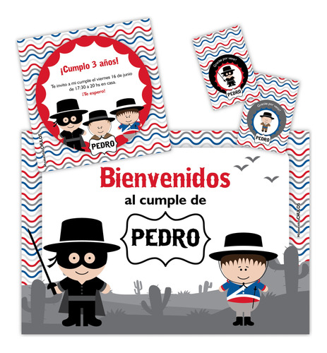 Kit Imprimible El Zorro Candy Bar Decoración Cumpleaños