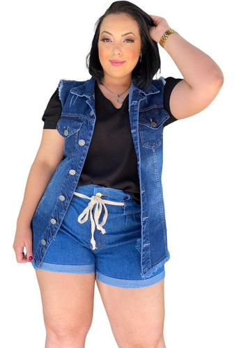 Colete Jeans Feminino Plus Size G1 G2 G3 Roupa Feminina