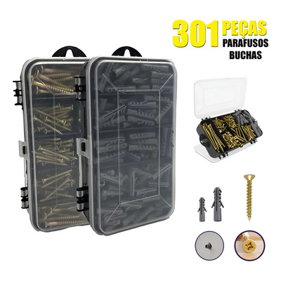 Kit Parafusos E Buchas + Estojo Para Pequeno Reparos 301pcs