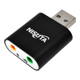 Placa Audio Nisuta Usb Microfono Auricular Nscousau22 