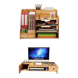 Set Organizador Estante Escritorio Y Elevador De Monitor