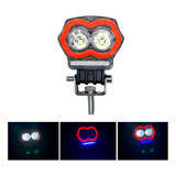 Faro Led Moto Auto Buho Blanco Flash Rojo/azul Estrobo C/usb