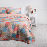 Quilt 1.5 Plazas Cosido Patchwork Geminis