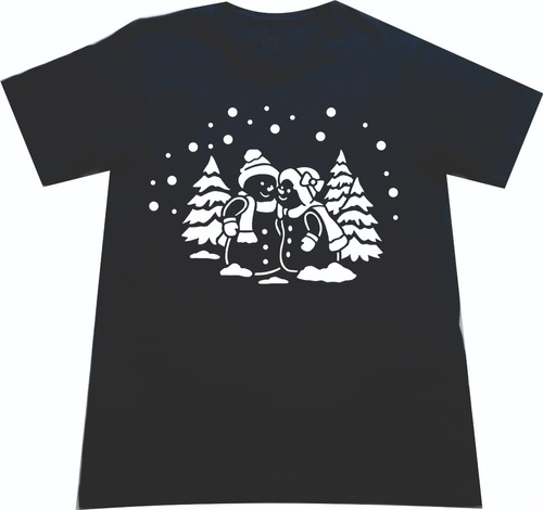 Camisetas Navidad Dos Muñeco Nieve Arbol  Adultos Niños