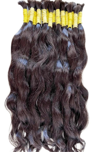 Cabelo Humano Natural Liso Ondulado 50/55cm 200 Gr Virgem