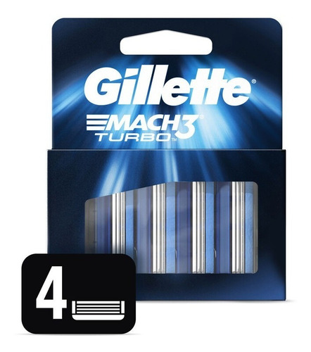 Repuestos De Afeitar Gillette Mach3 Turbo 4 Un