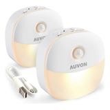 Auvon Luz Nocturna Recargable Con Sensor De Movimiento 2 Und