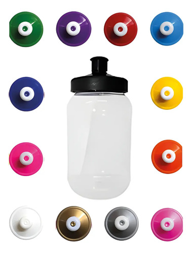 60 Dulceros Cilindro 500 Ml Tapa Chupón Surtido Fiesta
