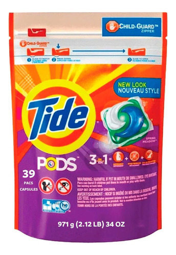 Detergente Para A Roupa Tide 39 Capsulas 