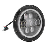 7in 80w Redondo Motocicleta Led Faro Ámbar Blanco Drl Halo