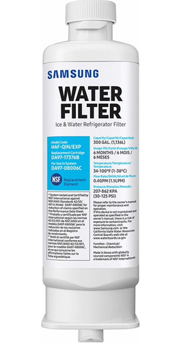 Filtro Samsung Da97-17376b Purificador De Agua Para Neveras