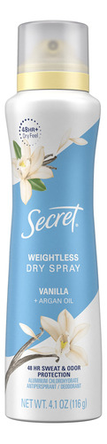 Secret, Dry Spray Desodorante Antitranspirante Vainilla Y A.