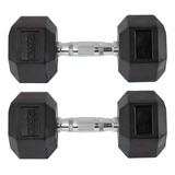 Pesas Mancuernas Hexagonales Sportfitness 12,5 K Set X 2 Gym Color Negro