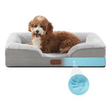 Cama P/ Perro Dokdogs, Ortopédica, Terciopelo, Talla S, Gris