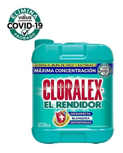 Blanqueador Líquido Cloralex El Rendidor 10l