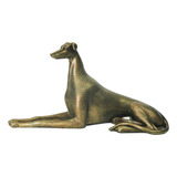 Peça Decorativa De Resina Cachorro Dourado 14x12x26cm