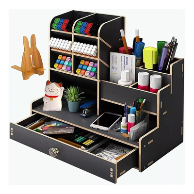 Organizador De Escritorio Doble Cajón Soporte De Lápiz Organizador De Accesorios De Escritorio | MercadoLibre