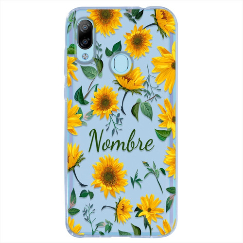 Funda Zte Blade Flores Girasoles Personalizada Con Tu Nombre