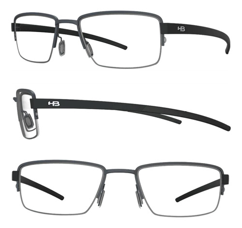 Armação Hb Óculos Para Grau Duotech Nylon 93424 Original Nf
