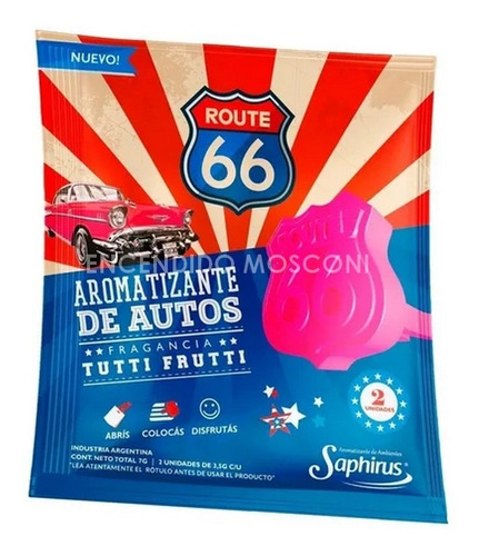 Perfume Route 66 Fragancia Aromatizante Para Auto Pack X2 