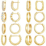 Pendientes Aro Huggie Chapados En Oro 14k