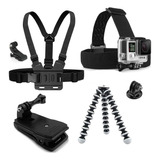 Kit Gopro 9 10 11 Suporte Peito Clip Cabeça E Tripé