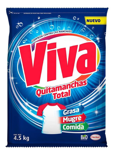 Detergente En Polvo Viva Quitamanchas Total Regular 4.5kg