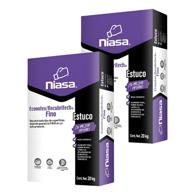 Niasa Econotex Fino Acabado Estuco Para Techos Y Paredes 2pz | Envío gratis