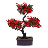 Árbol Bonsái Artificial En Maceta Para Decoración De Mes [u]