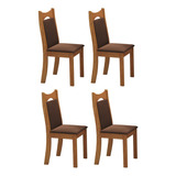 Kit Com 4 Cadeiras Para Sala De Jantar Mdp/mdf Dalas Hd