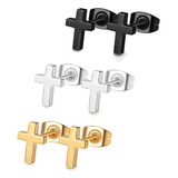 Funrun Jewelry Juego De Aretes De Cruz Para Hombre Y Mujer, 