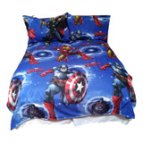 Sábana Ajustable Infantil Avengers Cama Sencilla + Funda