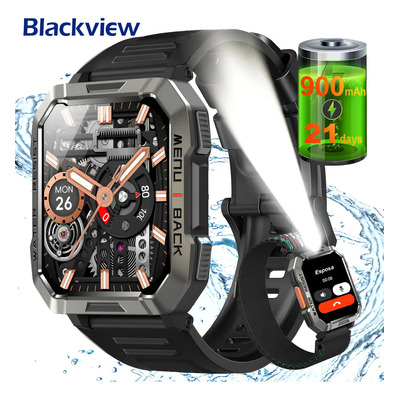 Reloj Inteligente Smartwatch Blackview W60 para Hombre Militar con Linterna y Brújula de 2.1\