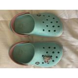 Crocs Originales De Nena Verde Agua J2 Talle 32/33