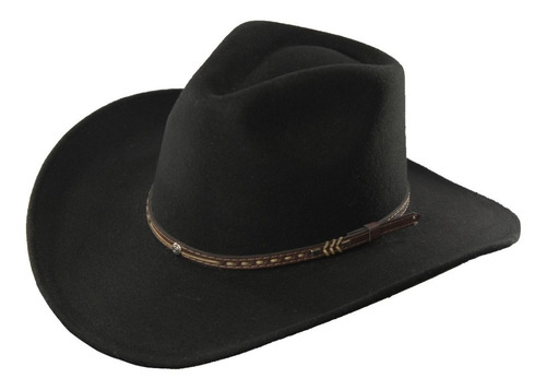 Sombrero Texana Goldstone Indiana Crushable Negra 100% Lana.