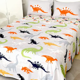 Juego De Ropa De Cama Tema De Dinosaurios Tamaño Gemel...