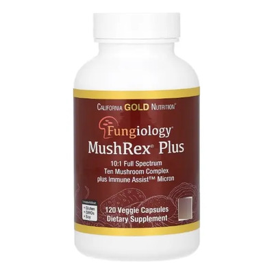 Fungiology MushRex Plus Complejo de Hongos Deportivos Vegano Sin Sabor 120 Cápsulas | Envío gratis