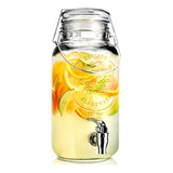 Dispenser Con Canilla Frasco Para Bebidas 3,6litros Vidrio Color Agua