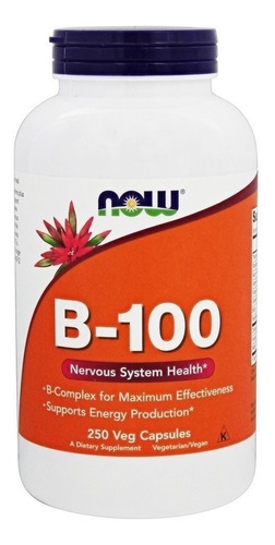 Now Foods |  B-100 250 Veg Capsules | Sistema Nervioso