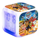 Reloj Despertador Led Cambia De Color Paw Patrol Oficial