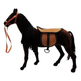 Caballo Potro Marron Oscuro Con Asiento Para Muñecas 36 Cm