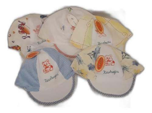 Gorrito Bebe Beba 100% Algodón,con Visera Pack X 5 Unidades 