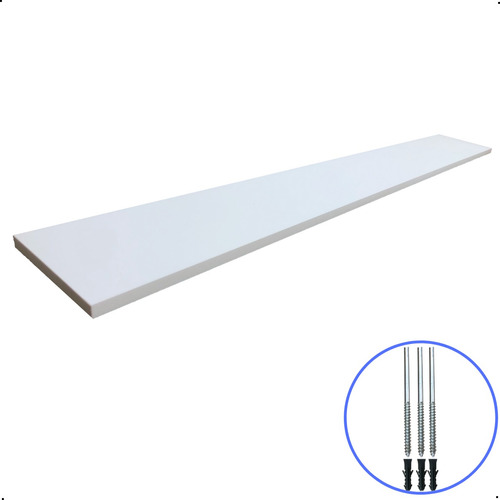 1 Prateleira De Parede Mdf Branco 120x15 + Suporte Invisível