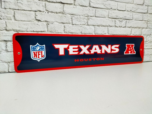 Vintage Texans Houston Nfl Cartel De Metal 