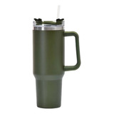 Copo Caneca Térmico Grande 1200 Ml Inox Parede Dupla Canudo 