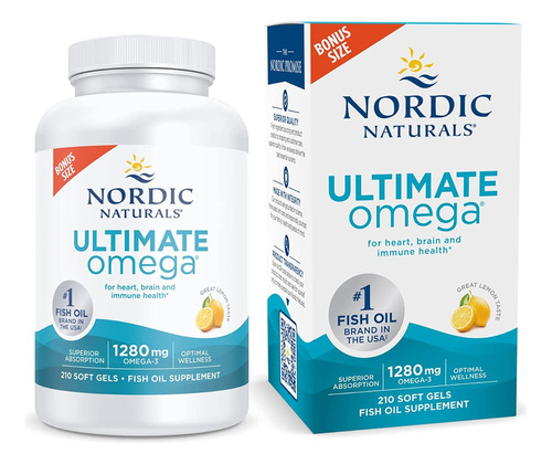 Ultimate Omega 3 Nordic Naturals Dha 1280mg 210 Softgels Eua