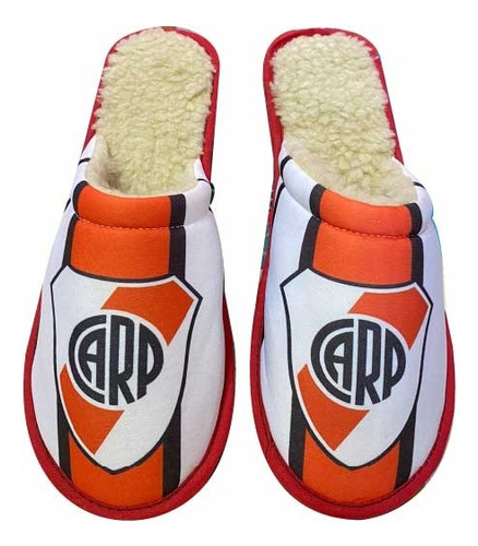 Pantuflas Chinelas Sublimadas De Futbol Peluche Abrigo 