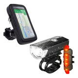 Farol Bike Dianteiro + Sinalizador Traseira + Capa 5.5 Mtb