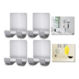 Pack De 10 Colgadores Percha Doble Baño Organizador Adhesivo