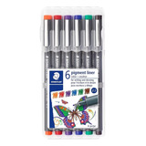 Estilografo De Colores Desechable Staedtler Con 6 Piezas